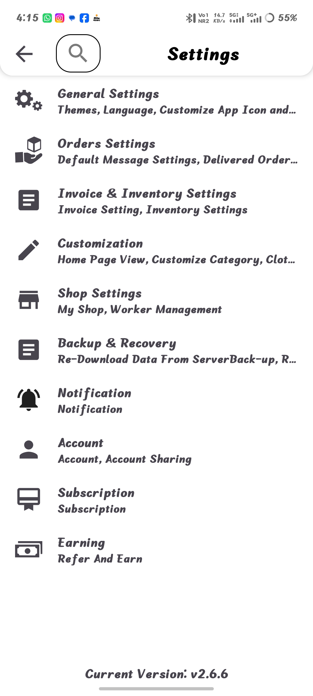 4. Shop & Cloud Settings